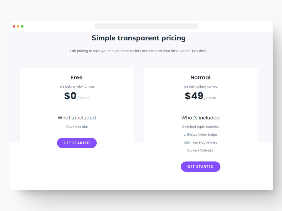 Syllaby pricing